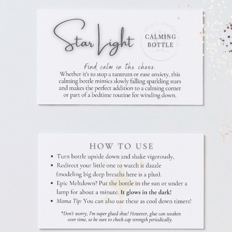 STAR LIGHT GLITTER CALMING BOTTLE—WHITE