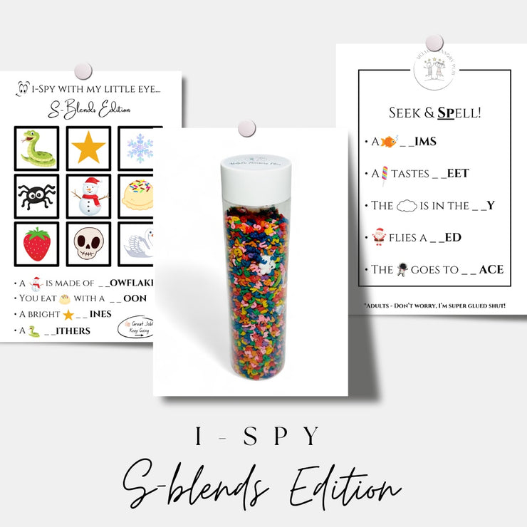 I-SPY SENSORY BOTTLE -  S-BLENDS EDITION